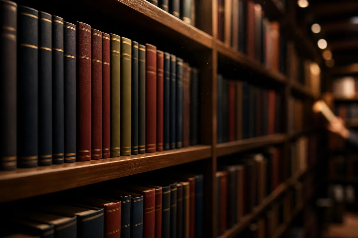 Rayon fantasy jeunesse d&rsquo;une librairie avec dos de livres colorés éclairés en lumière chaude
